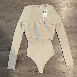 Abercrombie & Fitch LuxeLoft Wrap Sweater Bodysuit XS